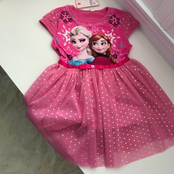 Elsa and Anna Sparkly Tutu Pink Dress - Picture 3 of 7